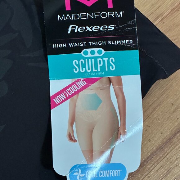 NWT Maidenform black Flexees Sz XL Sculpt High Waist Thigh slimmer shapewear. - Picture 6 of 7